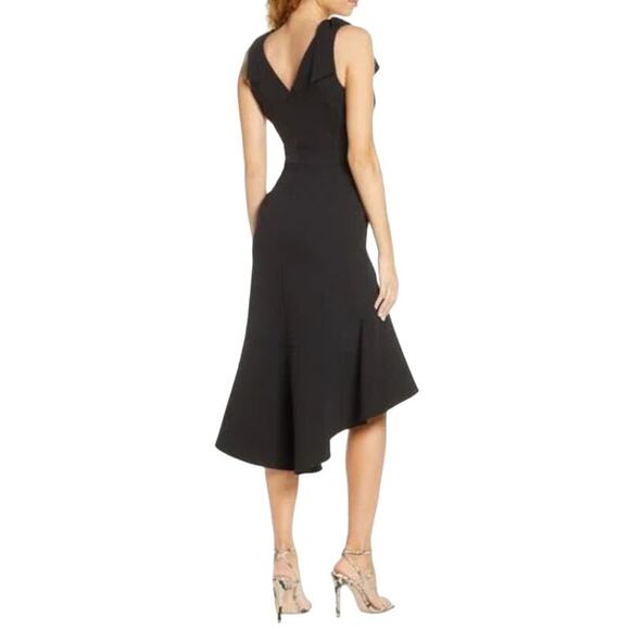 Harlyn Bow Shoulder Cocktail Dress Black Size Small - Picture 2 of 8